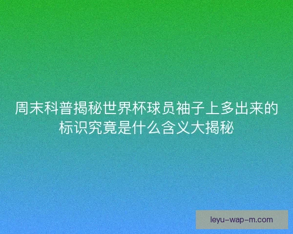 周末科普揭秘世界杯球员袖子上多出来的标识究竟是什么含义大揭秘