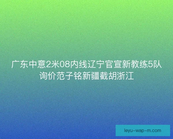 广东中意2米08内线辽宁官宣新教练5队询价范子铭新疆截胡浙江